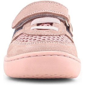 Resim Rakerplus Bob Hakiki Deri Pudra Gri Mor Barefoot Cırtlı Lastikli Bebek Sneaker Ayakkabı Pudra 