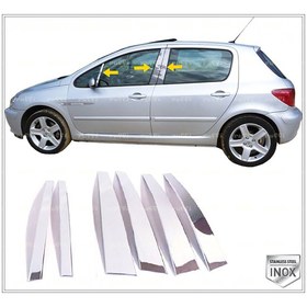 Resim Leonacs Fams Otomotiv Peugeot 307 Krom Kapı Direk Seti 6 Prç P.Çelik 2000 Üzeri 