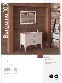 Resim Evros Bergama 100 Cm Banyo Dolabı Beyaz 