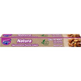 Resim Parex Natura Ağartılmamış Hazır Kesilmiş Pişirme Kağıdı 10 Adet 42x37cm 24 Paket 
