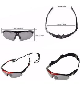 Resim Schulzz Rockbros Polarize %100 Uv Korumalı Siyah 5 Lensli Bisiklet Spor Dağ Kayak Gözlüğü 