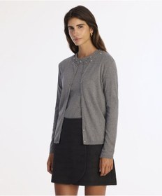 Resim Yargıcı Regular Bisiklet Yaka Uzun Kol Hırka 25kktr2011x 022 Gri 