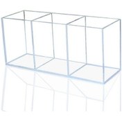 Resim Ganzhoushop Akrilik Kalemlik, 3 Bölmeli, Masa İçin Kalemlik, Akrilik Masa Düzenleyici, Kırtasiye Saklama 