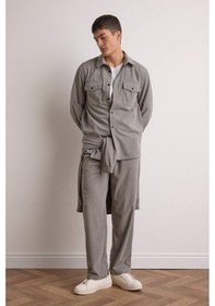 Resim Defacto Wide Leg Cepli Geniş Paça Kadife Pantolon E9434ax25augr454 Gri 