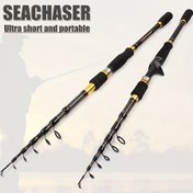 Resim 1.8m 2.1m 2.4m 2.7 Karbon M güç yem 7-28g Taşınabilir Teleskopik Balıkçılık Kamışı Spinning El Balıkçılık Malzemesi Deniz Kamışı tatlı ve tuzlu su balıkçılığı için 