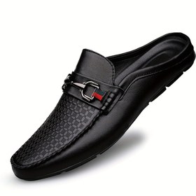 Resim Erkekler için Retro Tarzı Mokasen Ayakkabılar, Mikrofiber Üstleri ile Arka Kısmı Açık ve Nefes Alabilen Hafif Kayma Önleyici İç Mekan/Dış Mekan Yürüyüşü için 