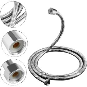 Resim Storemax 200 cm Paslanmaz Çelik Çift Kenetli Uzun Duş Spirali/patlamaya Dayanımlı Banyo Hortumu (Her Duş Başlığı ile Uyumludur) 