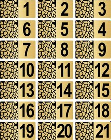 Resim Metal Kapı Masa Dolap Posta Kutusu Numarası 5X10 cm Altın Renk (1…21) 