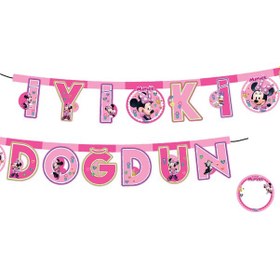 Resim Minnie Lisanslı Banner Ölçüsü 200cm İyi Ki Doğdun Banner/yazısı Tüm Yaşlar 