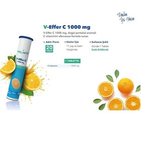 Resim Vel-Med Velavit V-Effer C 1000 MG Takviye Edici Gıda 20 Tablet 