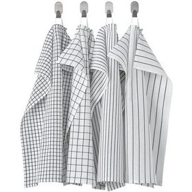 Resim 4Lü Mutfak El Havlusu Ikea Beyaz-Gri Pamuk 45X60 Cm 4Adet Kurulam 