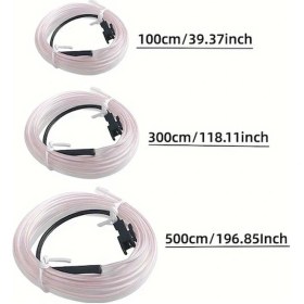 Resim Trendooze Turcoshop11 Esnek Led Neon Araç İçi Dekorasyon Şeridi 12v Usb Çok Renkli 100cm 