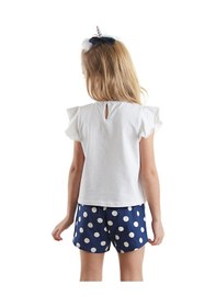 Resim Denokids Sim Unicorn Kız Çocuk T-shirt Poplin Şort Takım Çok Renkli 