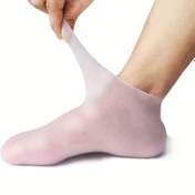 Resim Yumuşak ve Pürüzsüz Ayaklar için Hipoalerjenik Silikon Nemlendirici Çoraplar - Yeniden Kullanılabilir Spa Kalitesinde Şeffaf Pembe Ayak Koruyucuları, Evde Pedikürler İçin Mükemmel 