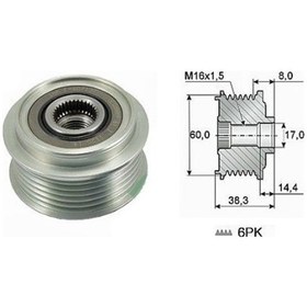 Resim Ina Alternatör Kasnak Rulmanlı 6-kanal Toyota Uyumlu Yarıs 2010 N11.9913 