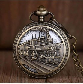 Resim Tren Temalı Köstekli Saat 