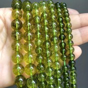 Resim Doğal Taş Yeşil Peridot Renkli Boncuklar Zeytin Kuvars Yuvarlak Gevşek Aralayıcı Boncuklar Takı Yapımı DIY Bilezikler için 6/8/10mm 