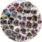Resim Vinil Üzgün Hamster Meme Dekalleri, 55 Parça, Yeniden Kullanılabilir Karikatür Duygu Teması Laptop, Su Şişeleri, Kaykaylar, Çantalar, Telefonlar, 14+ Yaş 
