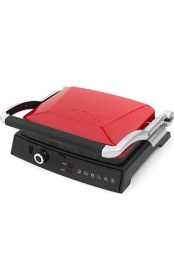 Resim King Tost Makinesi T 62 Vintage Mini 2000 W Granit Plaka Kırmızı Renkli Çift Taraflı 