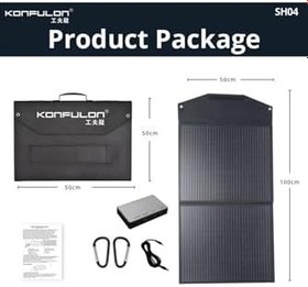Resim Fogy Güneş Enerji Paneli 100W 1 Pd 2 Usb 1 Dc Çıkışlı Katlanır Portatif Solar Panel Taşıma Çantasıla 