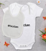 Resim Bitmeyenkartus Bk Kids Bezdum Tasarımlı Bebek Body Zıbın Ve Mama Önlüğü Hediye S Beyaz 