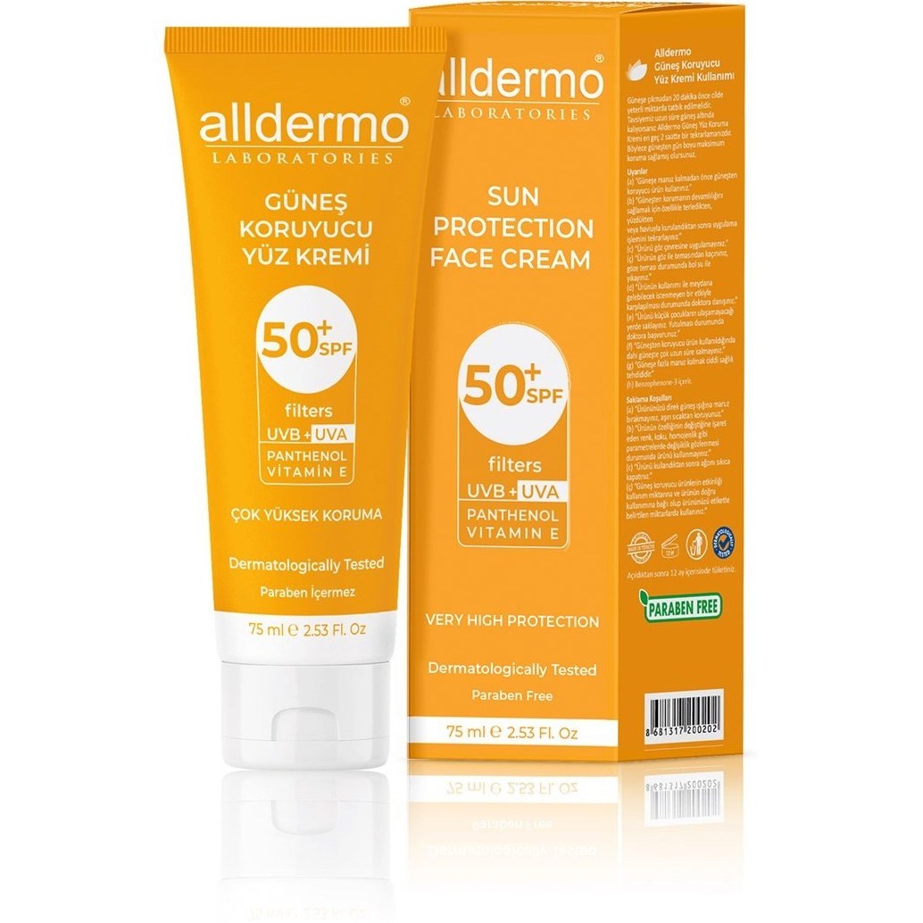 Alldermo Güneş Koruyucu Yüz Kremi SPF50+ 75 ml Fiyatı ve Özelliklerı - Badem