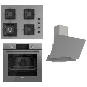 Resim Ferre Flameart SC Serisi SC408-WFA - QMS63CPR - D065 Gri Ankastre Set 