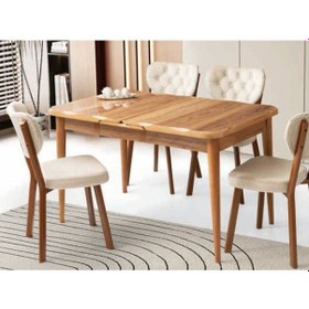 Resim Bera Hazar 130+30 X 80 Kütük Açılabilir Masa Kahverengi 