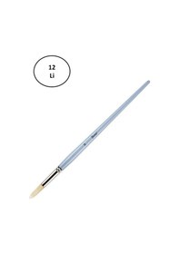 Resim Brons Yağlı Boya Ve Akrilik Fırçası Beyaz Kıl Uzun Sap Yuvarlak Uç Seri 123 No 20 12'li 