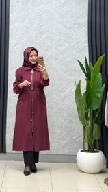 Resim Ayşe Akay Venüs tensel kupra kumaş fermuarlı kap kod:5104 - Bordo / 2 