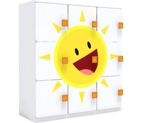 Resim Woody Life 9 Kapaklı Çocuk Odası Anaokulu Kreş Dolap Uzay Temalı 