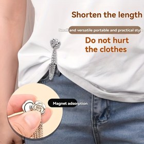 Resim 1/2/3/4 Adet Kamelya Şeklinde Manyetik Klipsler, Pantolon, Etek ve Ceketler için Kısa Kesim Sabitleyici - Dikiş Aksesuarları 