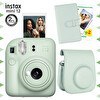 Resim Fujifilm Instax mini 12 Mavi Fotoğraf Makinesi-20'li Film-Laporta Albüm ve Deri Kılıf Seti 
