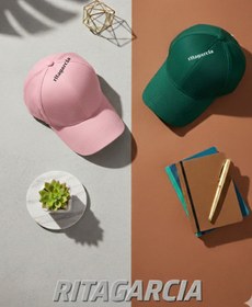 Resim Ritagarcia Unisex Ayarlanabilir Spor Yeşik-pembe Basic Kep Şapka 2'li Set 