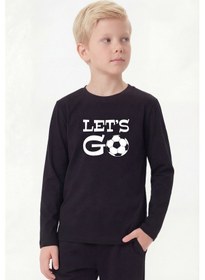 Resim Fyk Kids Yuvarlak Yaka Uzun Kollu Baskı Detaylı Erkek Çocuk Sweatshirt Siyah 