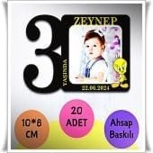 Resim Bebek Çocuk Doğum Günü Resimli Ahşap Magnet 
