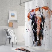 Resim Zethome Tropik Elephant Banyo Duş Perdesi Tek Kanat 1 x 180 x 200 
