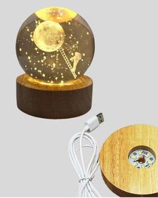 Resim Bfs Usb Li 3d Astronot Kristal Küre Modern Uzay Temalı Gece Lambası 