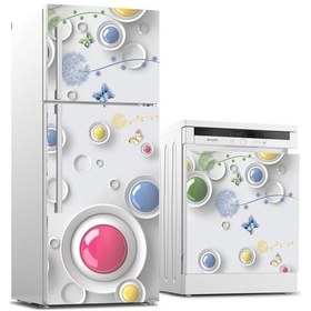 Resim Buzdolabı Ve Bulaşık Makinası Beyaz Eşya Sticker Kaplama 3D Moder 