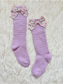 Resim 93 Store Kız Bebekler/çocuklar Için Fiyonklu Mor Derby Çorap 
