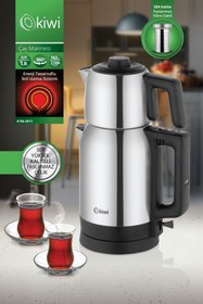 Resim Kiwi Ktm-2911 Paslanmaz Çelik ( 1 mm ) Çift Rezistanslı Otomatik Çay Makinesi, Inox Çaycı 