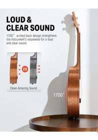 Resim Donner Maun Tenor Ukulele Professional Tenor Ukelele Başlancıç Seti Natural 