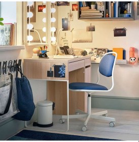 Resim Çalışma Masası, Ağartılmış Meşe Görünümlü, 105x50 Cm Meşe - Beyaz 