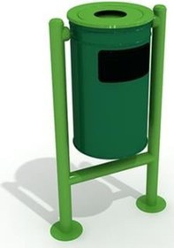 Resim Dış Mekan Metal Çöp Kovası 18l Yeşil-333 Çok Renkli 