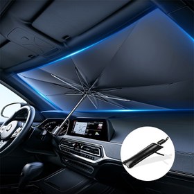 Resim Taşınabilir Katlanabilir Araba Camı Güneşlik - Aracınızı UV Işınlarından ve Sıcaktan Korur, Çoğu Modelle Uyumlu, Araba Güneşlik 