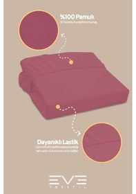 Resim Eve Tekstil %100 Doğal Pamuk Tek Kişilik Rainforce Kumaş Lastikli Çarşaf Ve Yastık Kılıf Set Gül Kurusu 