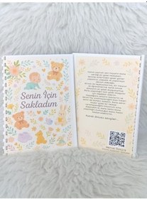 Resim Anne Bebek Günlüğü Bebek Anı Defteri Açık Gri 