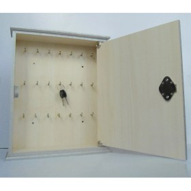 Resim Selena Büyük Kilitli Ahşap Anahtar Dolabı AkçaAnahtarlık 