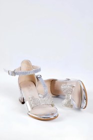 Resim Prego (Mini Women) Kız Çocuk Şeffaf Taşlı Abiye Ayakkabı GUMÜŞ 