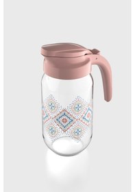 Resim Renga Beluga Desenli 1000 Ml Pembe Kapaklı Cam Sürahi 112027 